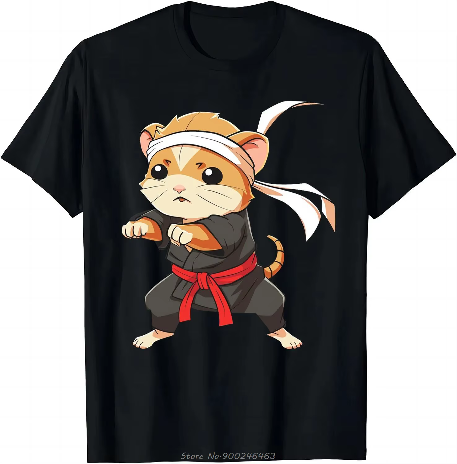 T-shirt graphique Karateer Mouse Master Of Kung pour hommes