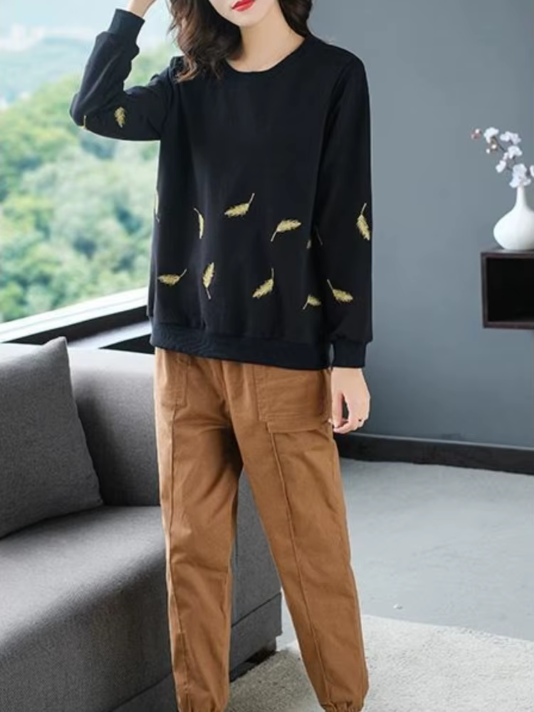 Sweat-shirt noir pour femmes