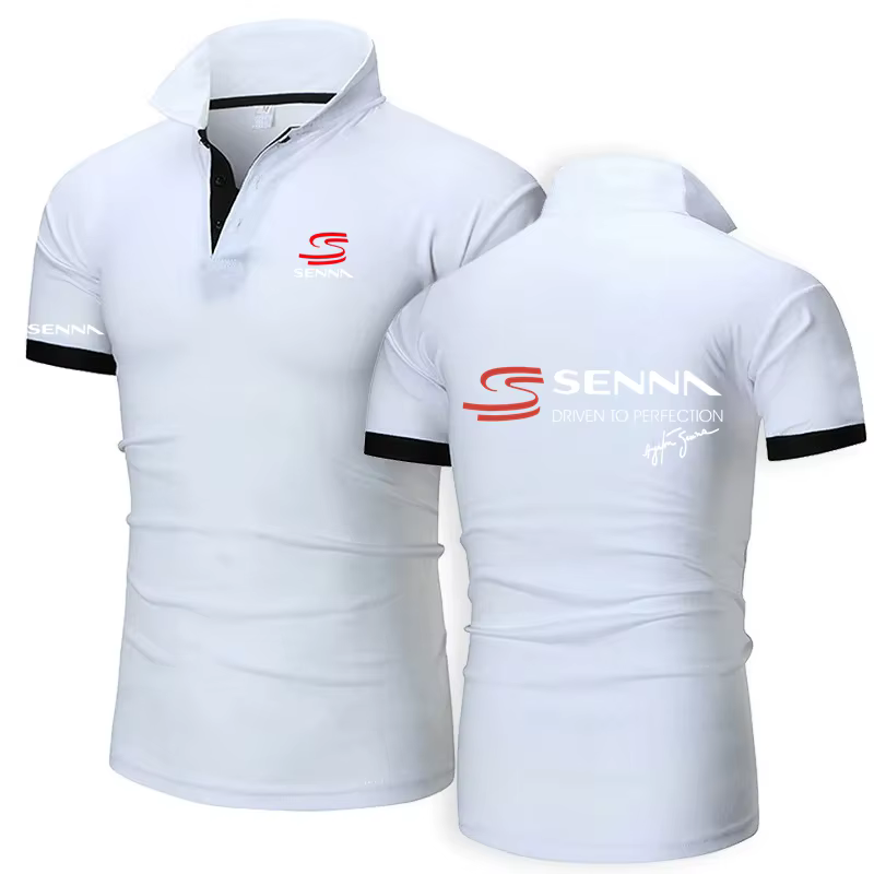 Hommes Polo Ayrton Senna Brésilien Formule 1 Légende Polos Graphique Surdimensionné Respirant Streetwear T-Shirts S-8XL