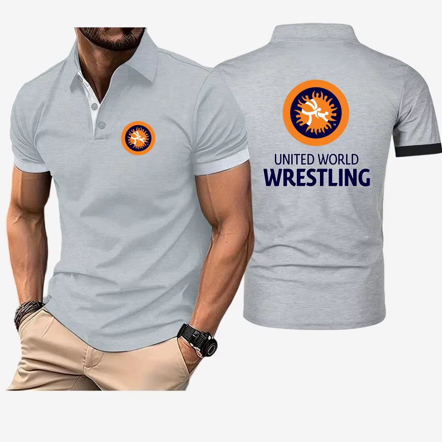 United World Wrestling UWW 2025 nouveau Polo pour hommes été revers à manches courtes décontracté respirant léger luxe Cool T-Shirt