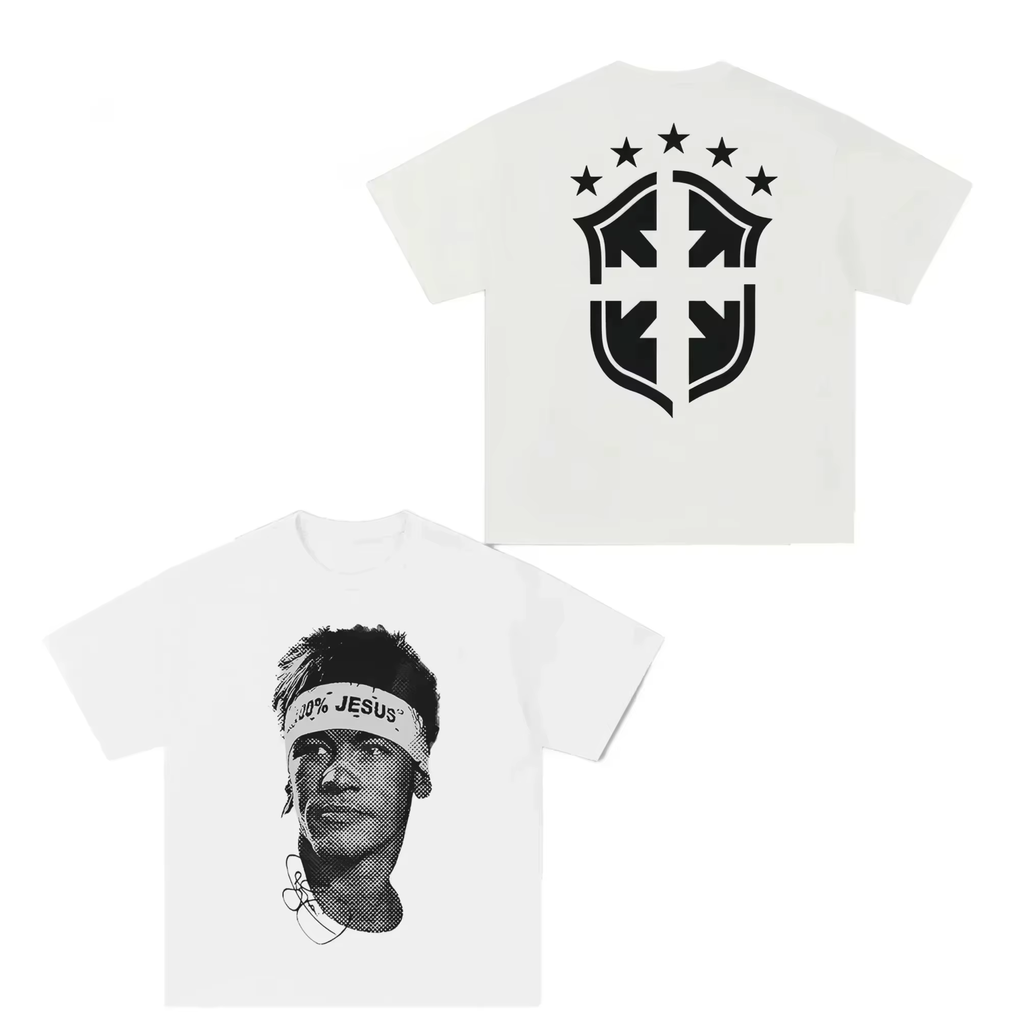 T-shirt imprimé avec portrait des superstars du football Cristiano Ronaldo