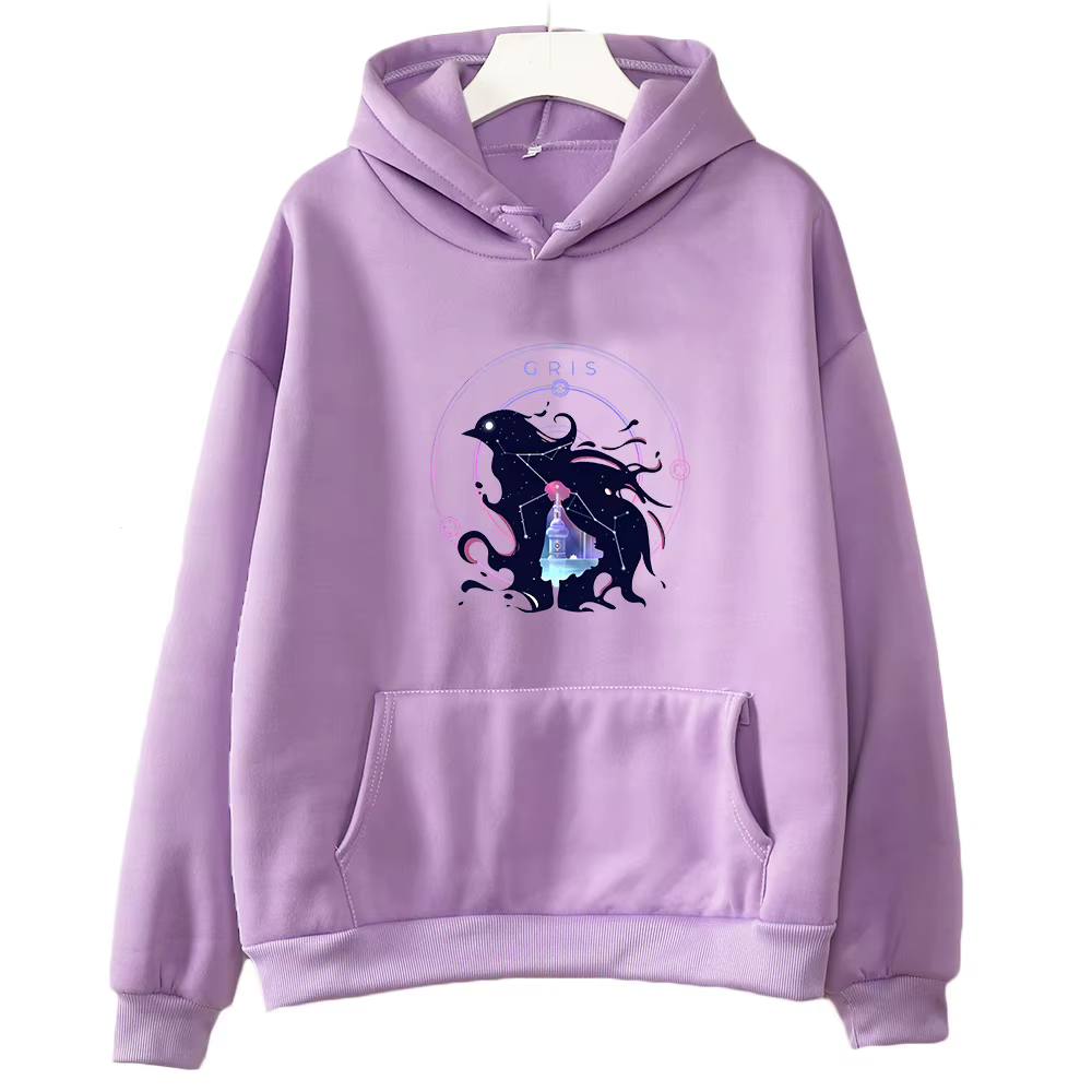 Gris Raven-Sweat-shirt à manches longues pour hommes et femmes