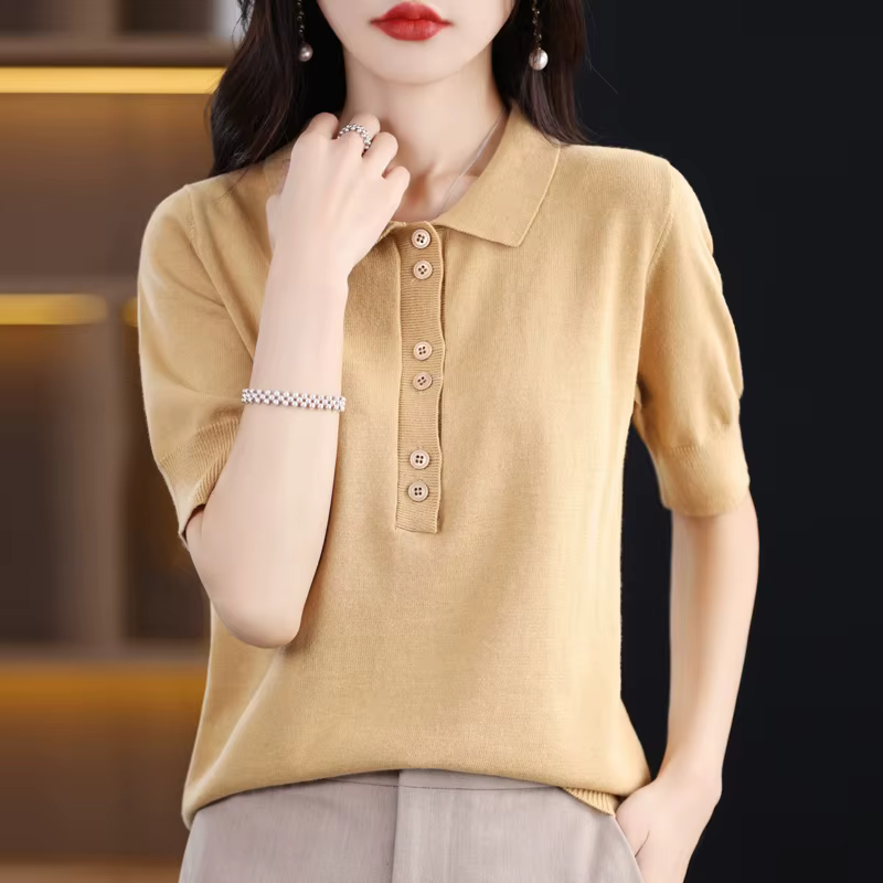 Pull à manches courtes pour femmes