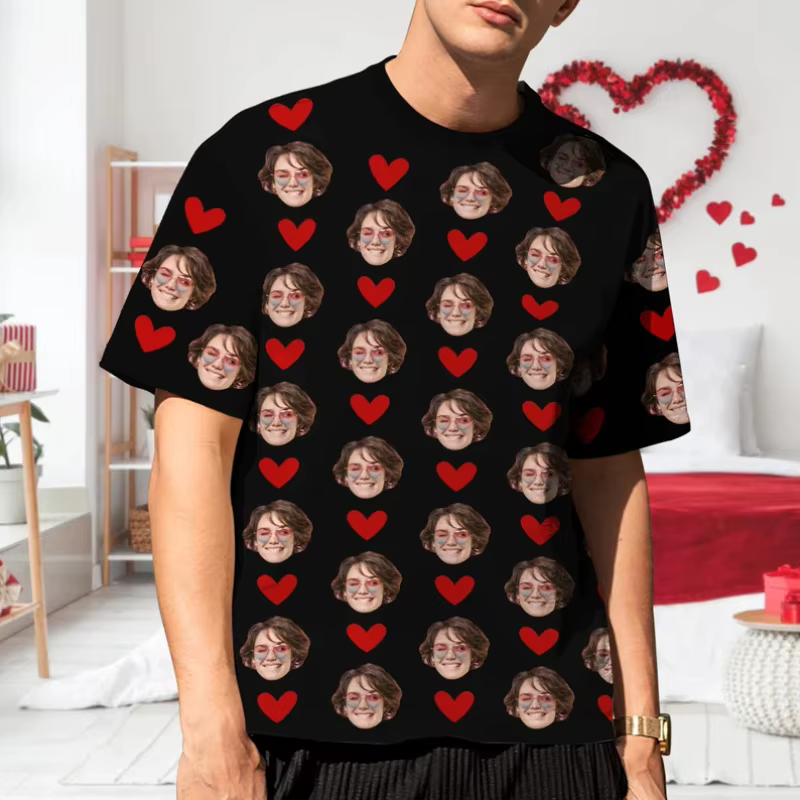 T-shirts de visage personnalisés pour hommes impression complète personnalisé bricolage