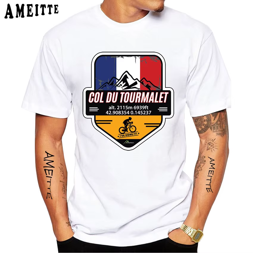 Col du Tourmalet Cyclisme : J'ai fait ça ! T-Shirt d'été à manches courtes pour hommes
