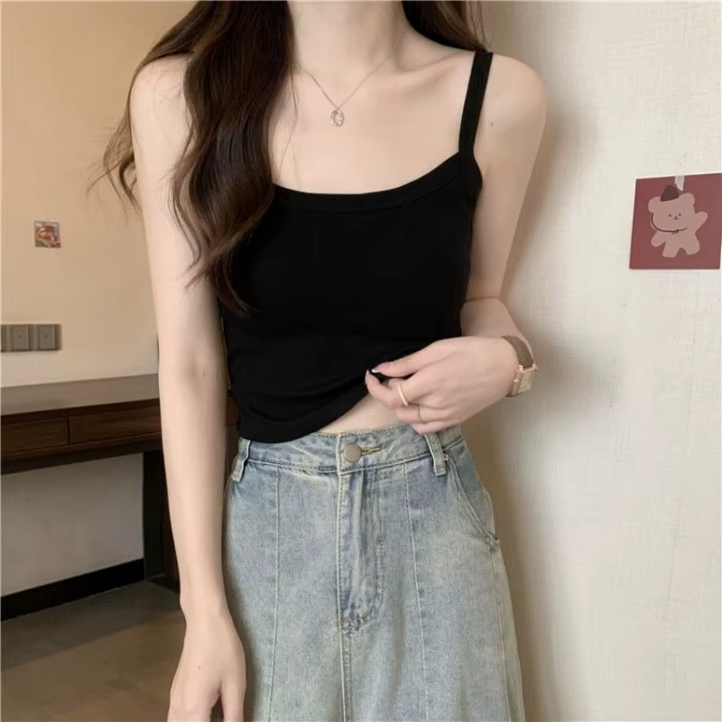 Haut court femmes Sexy hauts sans manche mode femme sous-vêtements dame Camisole fille basique T-shirt gilet Lingerie soutiens-gorge bustiers chaud