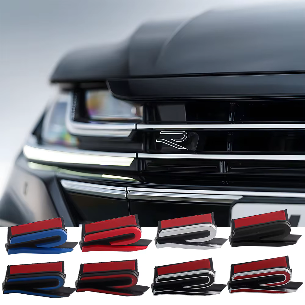 Pour Volkswagen VW R Polo Passat Rline Golf 4 5 6 Tiguan Jetta GTI, emblème de calandre avant de voiture, nouveau logo R VW, autocollant, accessoires