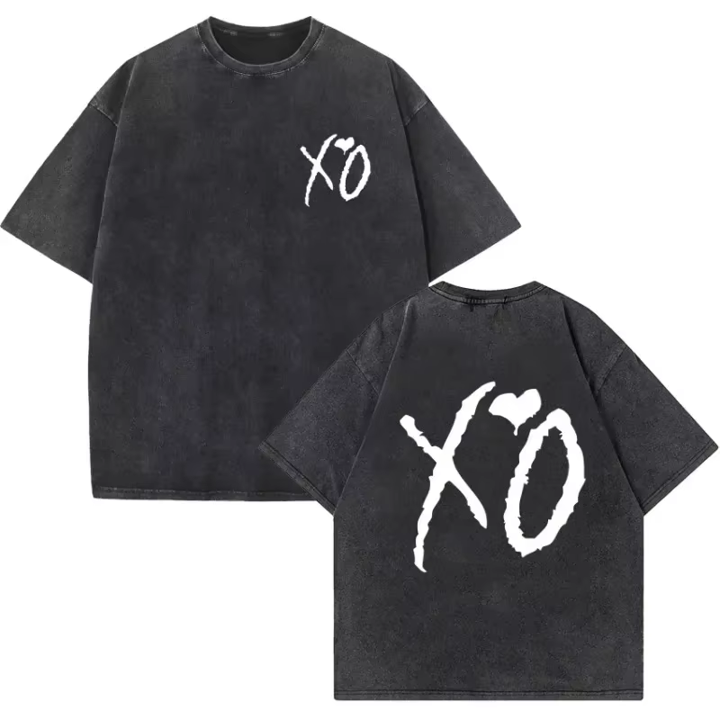 The Weeknd T-shirt lavé XO The Weeknd Merch unisexe décontracté Harajuku manches courtes t-shirts harajuku T-shirt