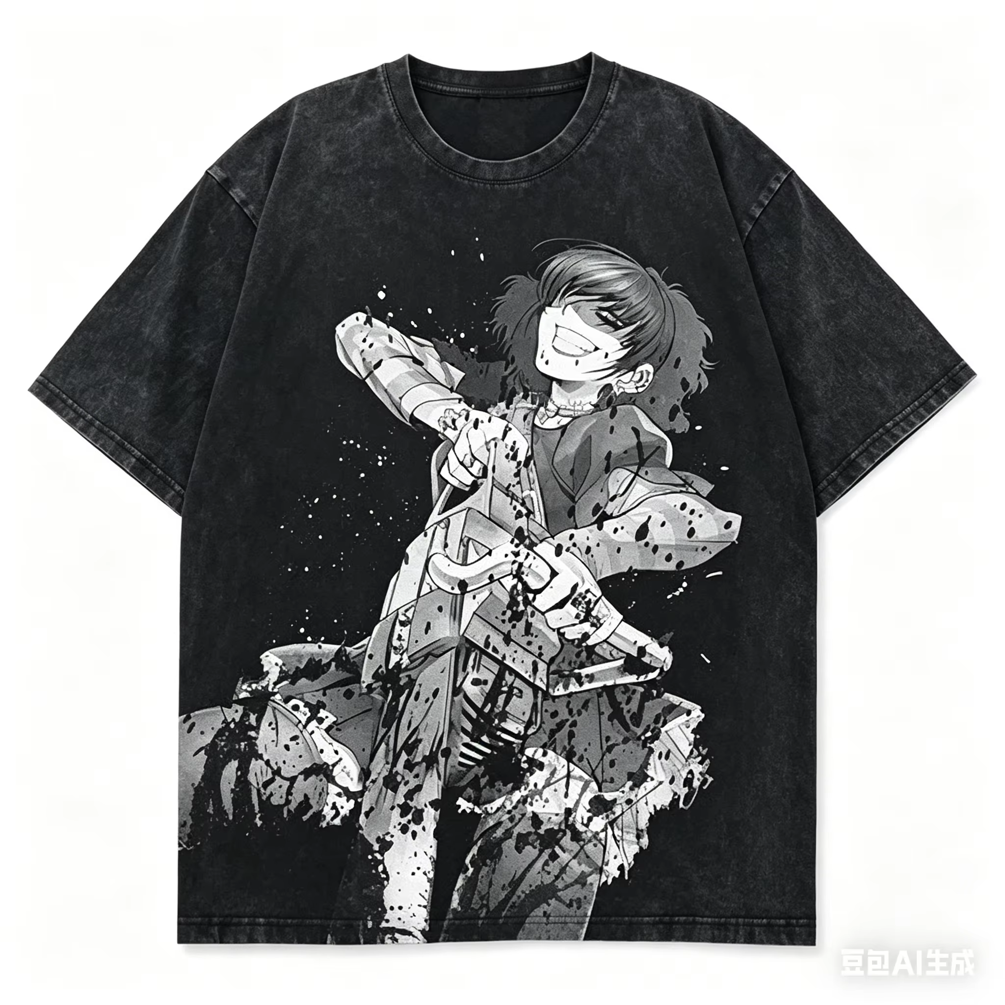 T-shirt noir délavé Black Lagoon