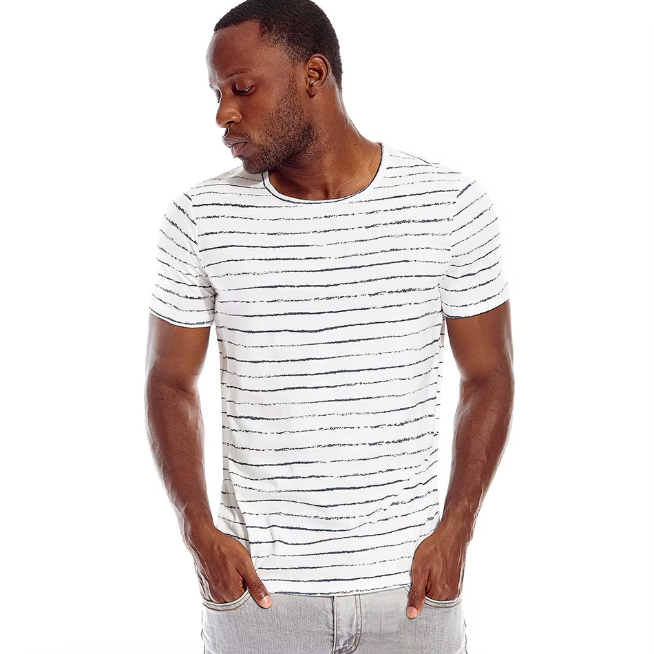T-shirt à rayures zébrées pour homme