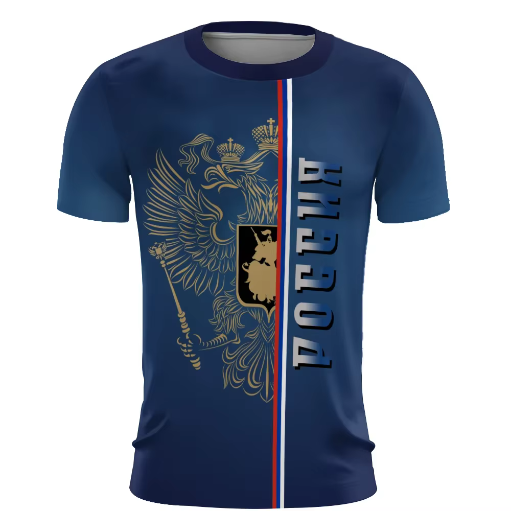Russie hommes T-Shirts 3d drapeau russe T-Shirt à manches courtes