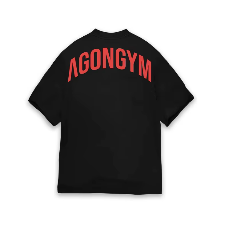 AGONGYM T-shirt Homme Oversize Imprimé Lettres en Coton Respirant pour Gym