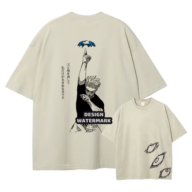 Anime j-jujutsu k-kaisen t-shirts surdimensionné Vintage lavé Gojo Satoru T-shirt Manga Fushiguro Toji hauts