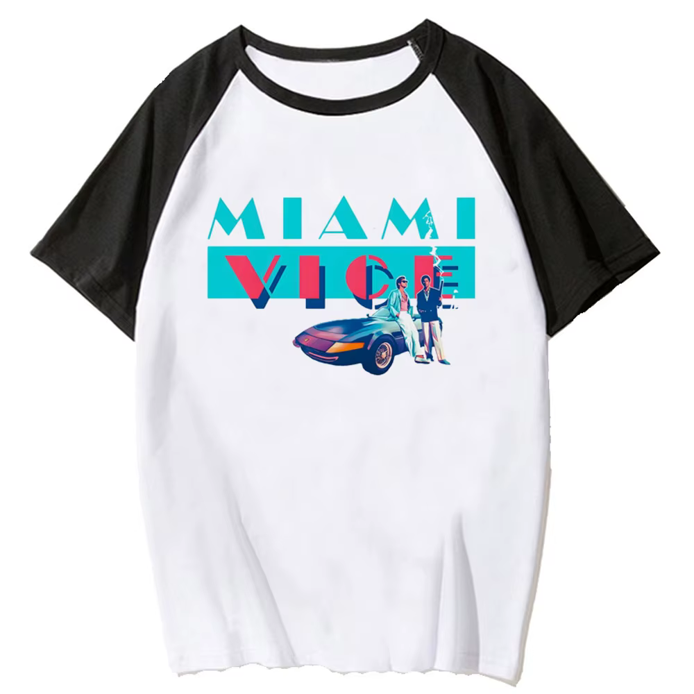 T-shirt femme, vêtement humoristique, japonais, créateur de manga, miami vice