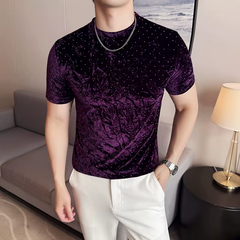 T-shirts pour hommes, design plissé tendance