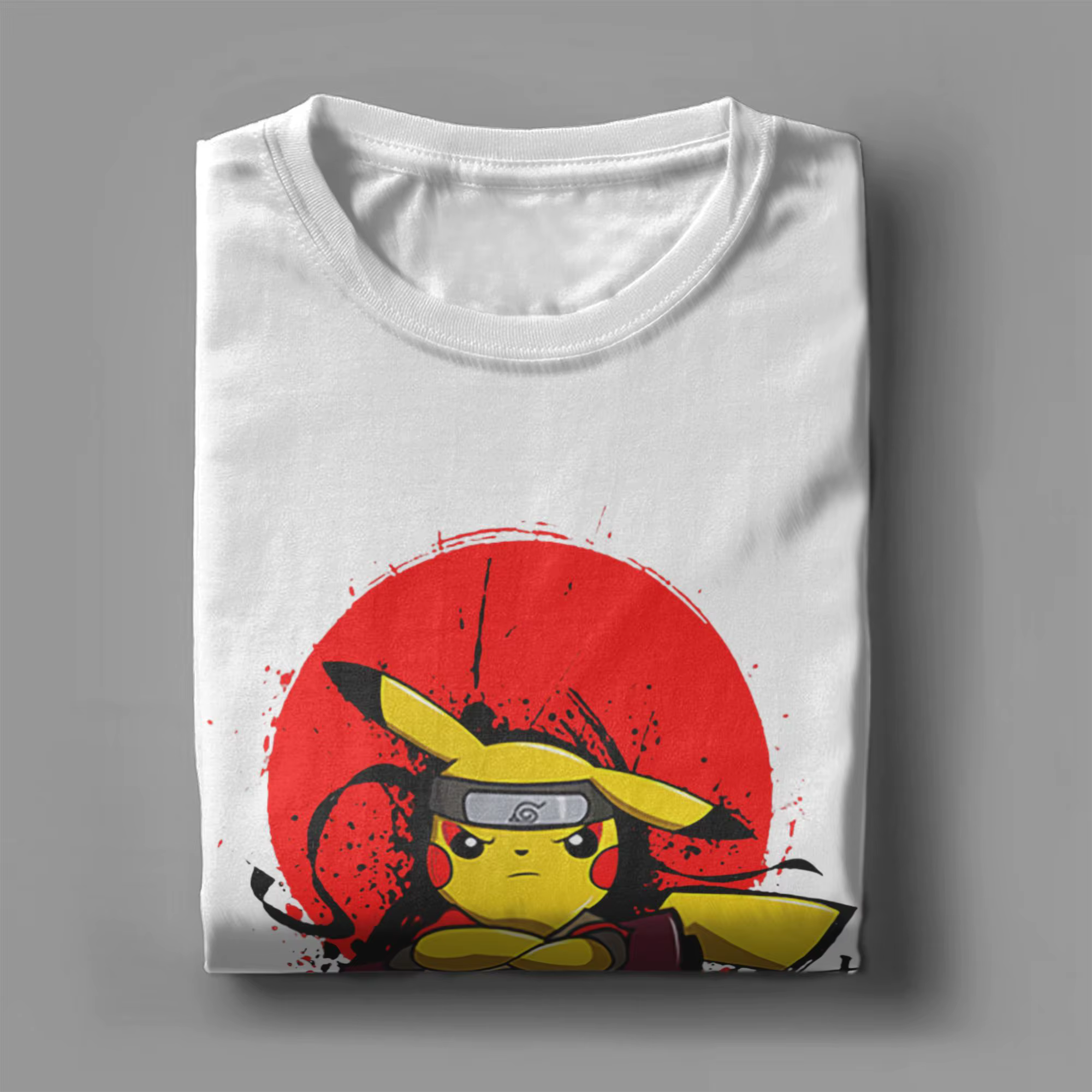 T-Shirt pour hommes et femmes, Pikuto Pikachu & Bulbasaur Narutoes Pokemon, Anime japonais, en coton, col rond, pour anniversaire