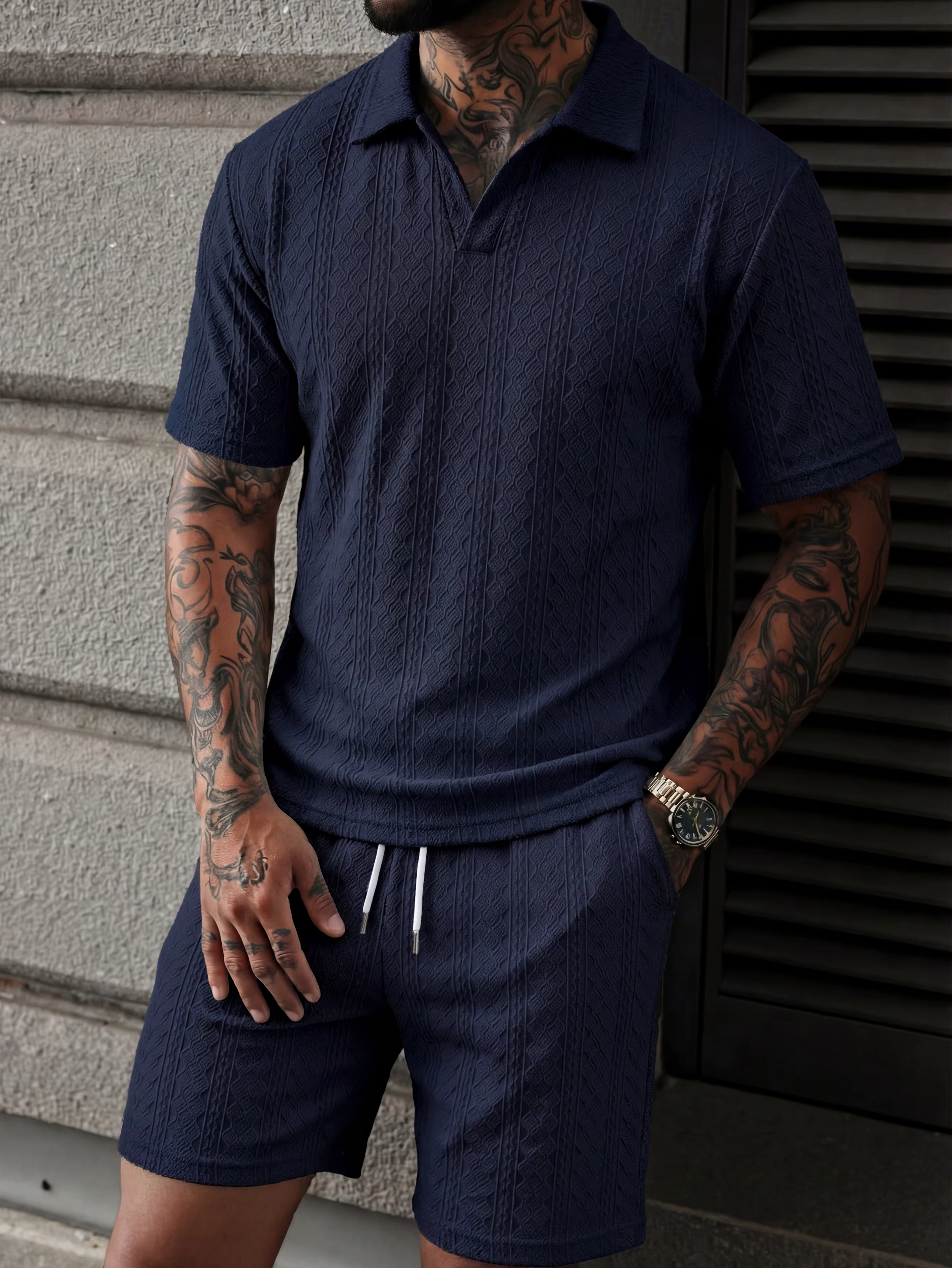 Nouvelle collection été 2025 : Ensemble décontracté pour homme – Polo à revers