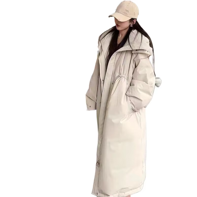 Doudoune courte et longue pour femmes, veste chaude optique à capuche avec wstring de proximité, paresseux et luxueux, nouveau style hiver 2024