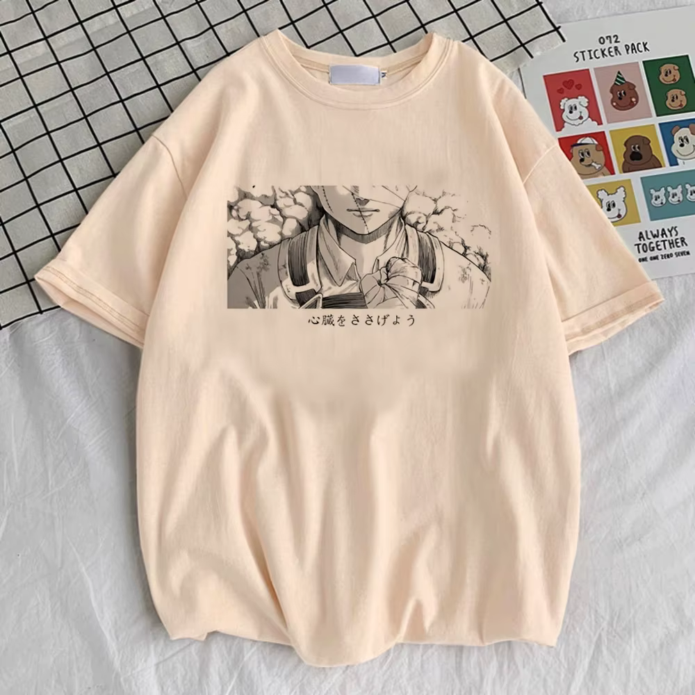 Attaque sur Titan t-shirt fille Vintage Pop Culture confortable numérique top t-shirts streetwear années 2000 anime