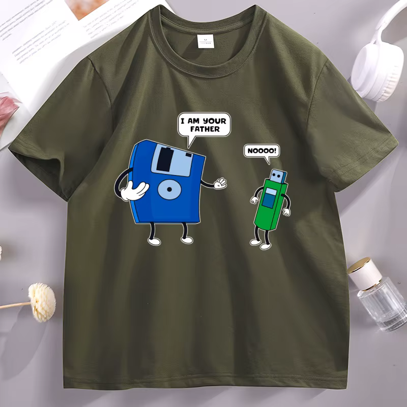 T-shirt Meme « Je suis ton père » Humour technologique amusant Disquette USB T-shirt Informatique pour hommes femmes Vêtements Père et fils