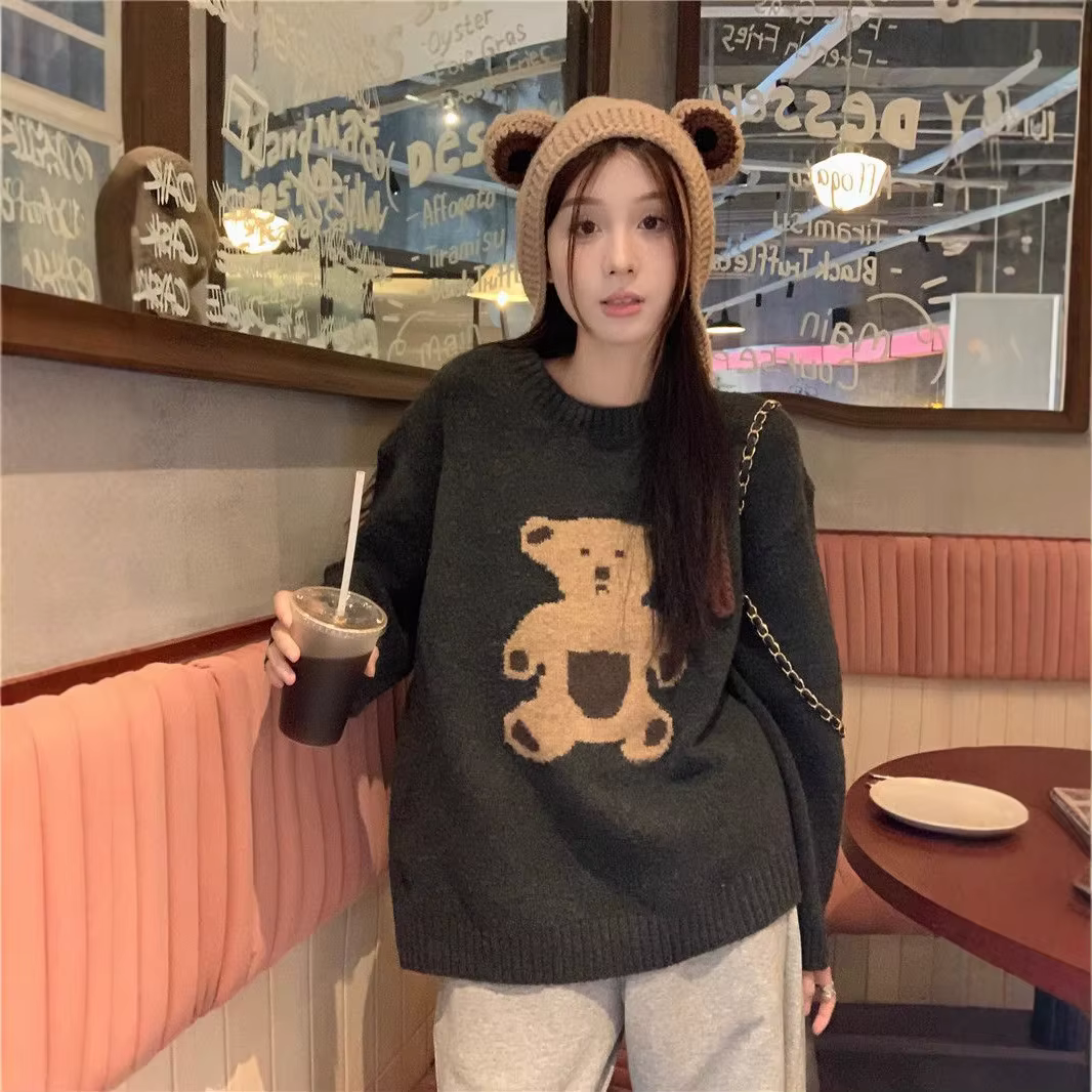 Pull tricoté à col rond pour femme