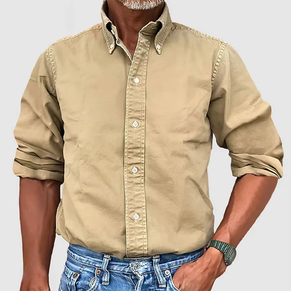 Hommes Business Workwear Bureau Blouse Printemps Été Mâle Solide Col Rabattu À Manches sulfBlouse Chemises YYCFS-F2401