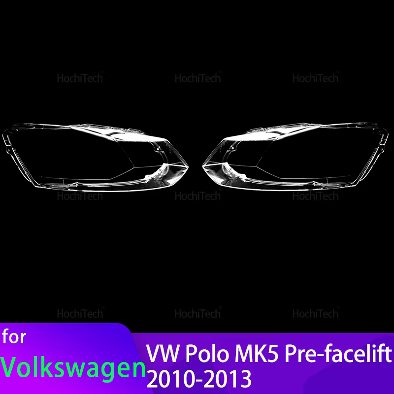 Pour Volkswagen VW Polo MK5 pré-lift 2010 2011 2012 2013 boîtier Transparent phares avant lentille coque verre couvercle de lampe