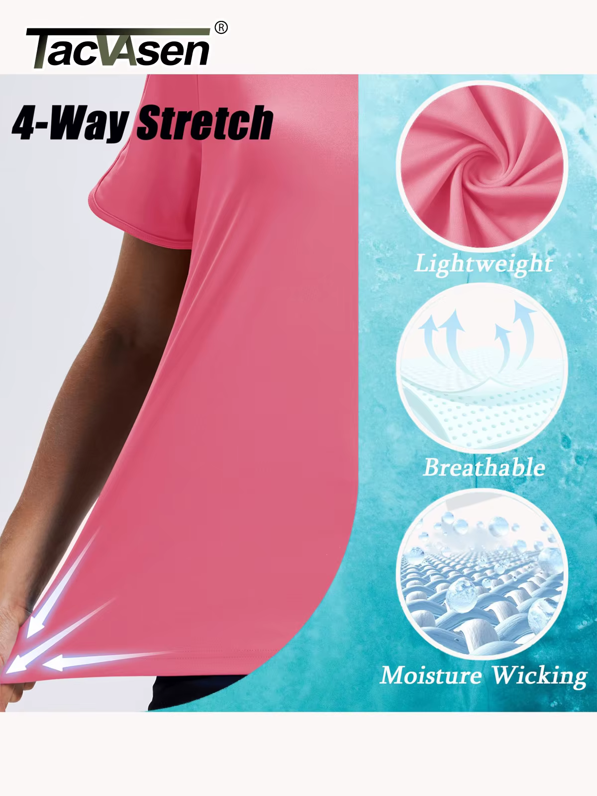 Chemise polo pour femmes TACVASEN à manches courbées