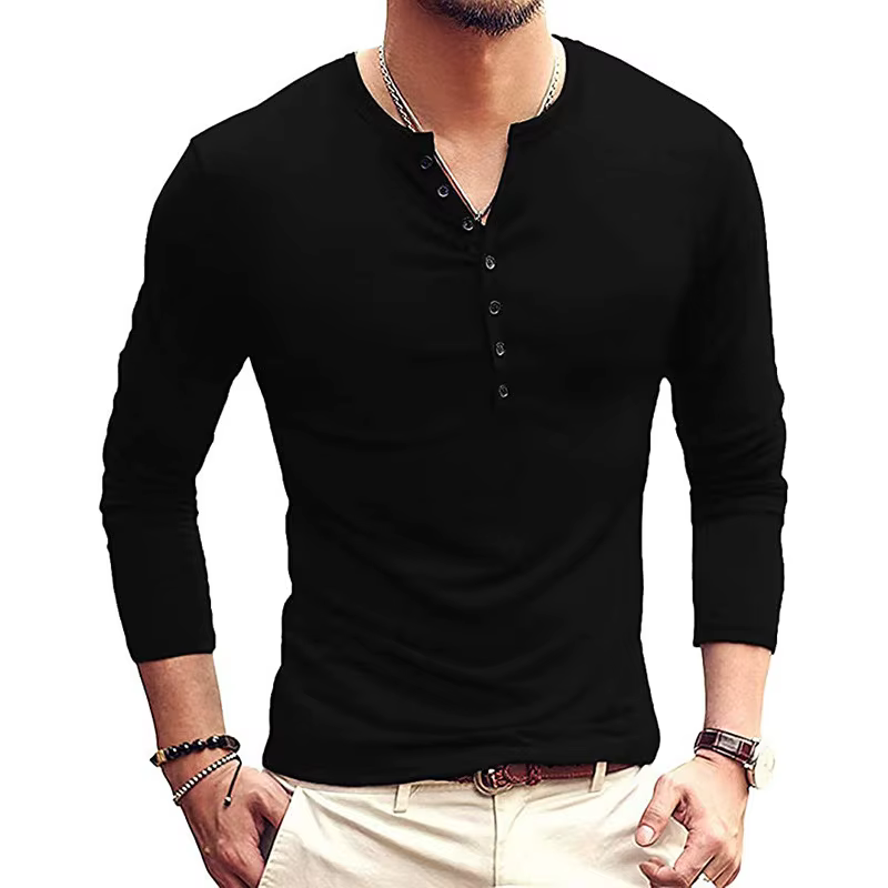 Polo décontracté à manches longues pour homme