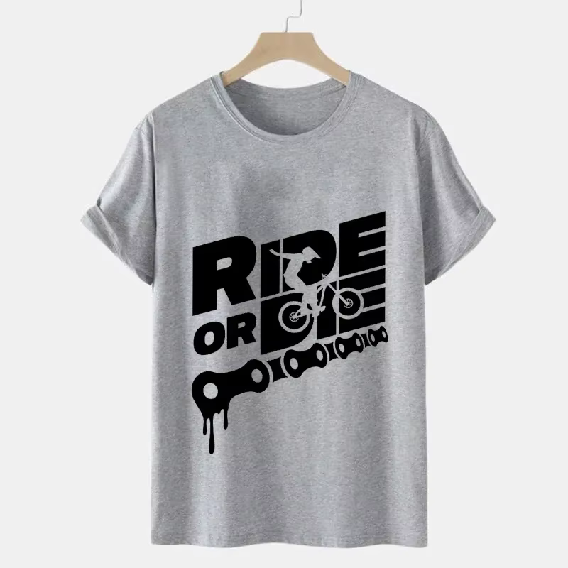 Hommes T-shirt Ride or Die imprimer hauts été mâle casual t-shirts moto mode Streetwear