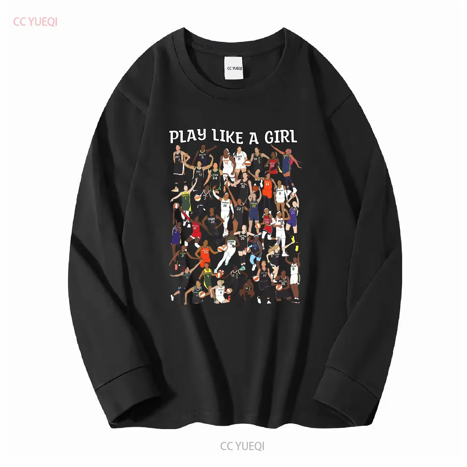 Play Like A Girl WNBA joueurs Jersey t-shirt manches longues ou courtes vintage lavé doux confortable polyvalent homme élégant