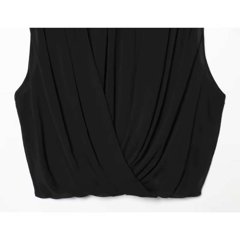 Débardeur drapé à col montant pour femme