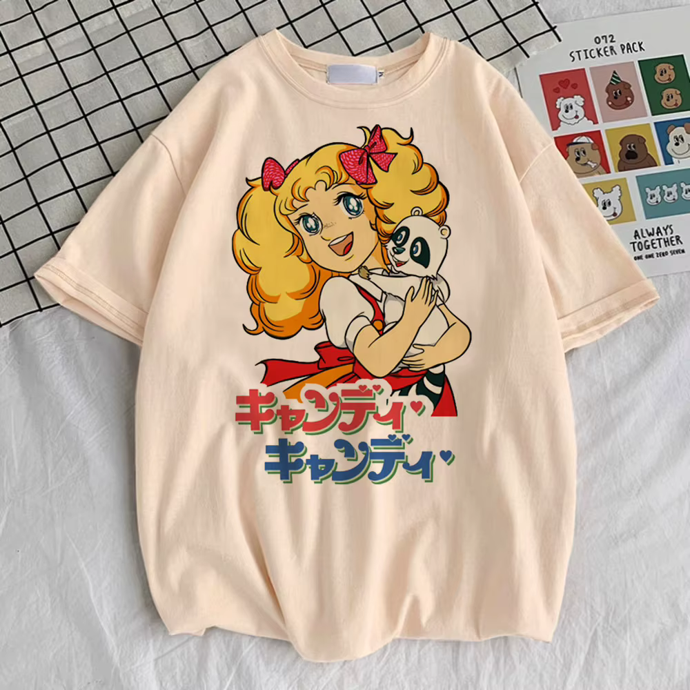 Candy Candy t-shirt fille Vintage kawaii à la mode graphique esthétique top t-shirts 2000s Pop Culture rétro esthétique Grunge Pastel