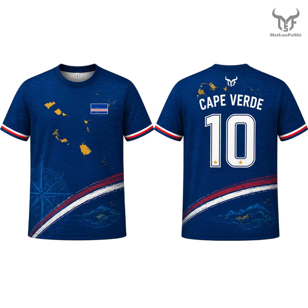 Nouveau T-shirt imprimé drapeau Cap-Vert 2026 pour hommes et femmes