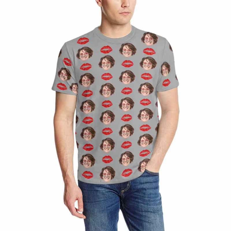 T-shirts de visage personnalisés pour hommes impression complète personnalisé bricolage