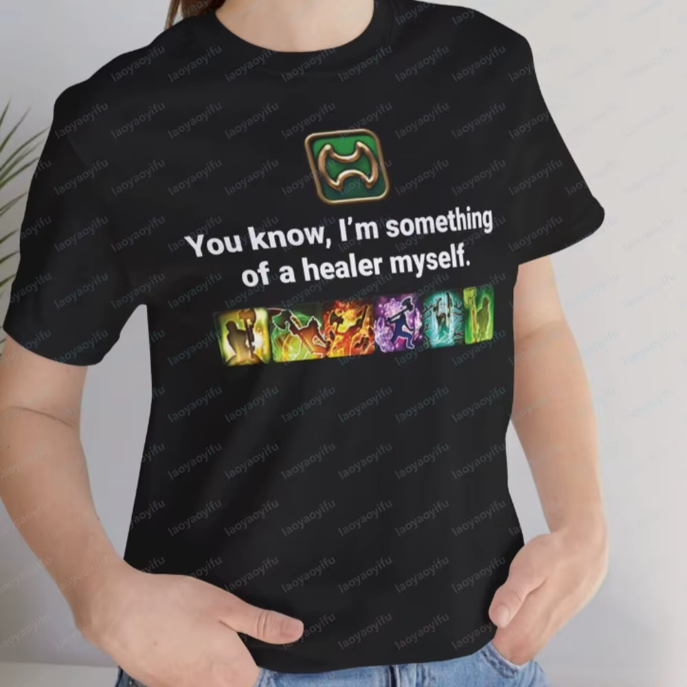 FFXIV Green Tank Blue Healer Warrior Final Fantasy XIV T-shirt unisexe à manches courtes en jersey T-shirts graphiques