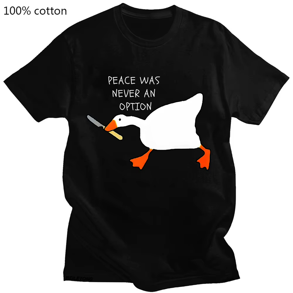 Jeux d'oie sans titre la paix n'était jamais une Option T-Shirt 100% coton à manches courtes été chemises décontractées drôles vêtements graphiques t-shirts