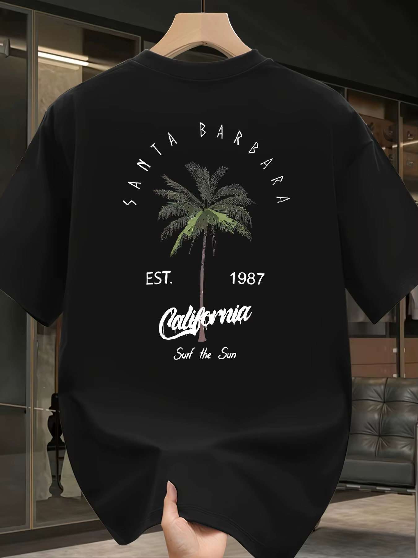 T-shirt rétro inspiré du surf avec motif « Soul The Sea » et palmier unique
