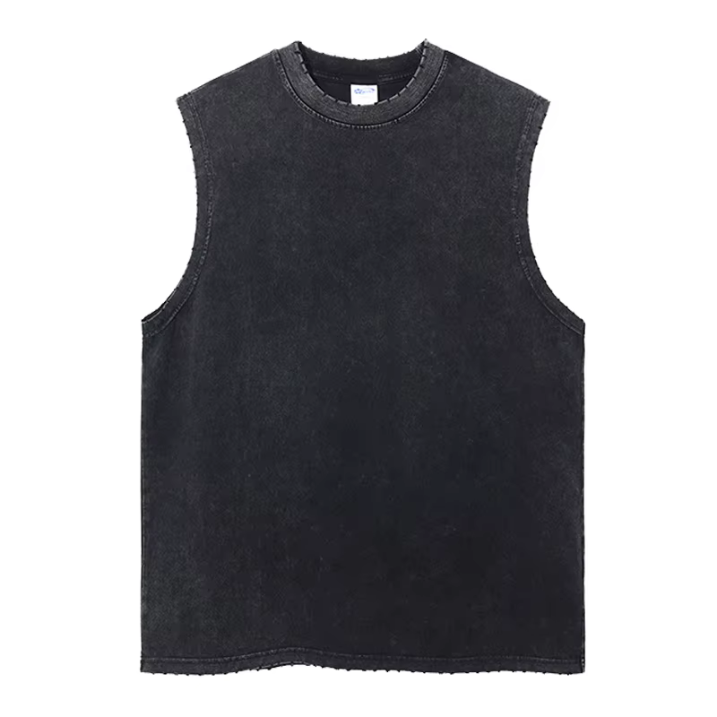 Débardeurs en coton délavé style vintage pour hommes et femmes – Idéaux pour la gym