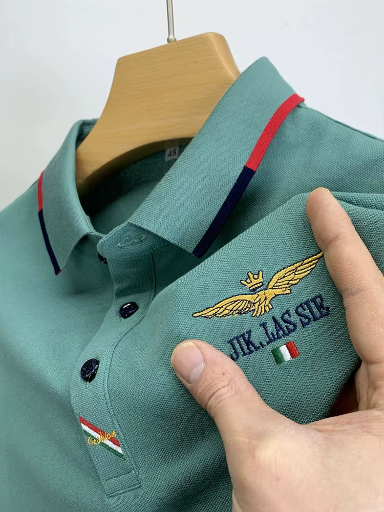 Polo en pur coton à manches courtes pour hommes