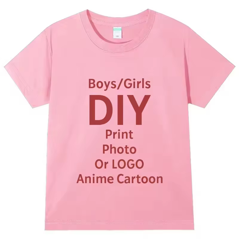 DIY ! T-shirt personnalisé à col rond imprimé 100 % coton pour adultes/enfants, idéal pour les cadeaux. Personnalisable avec votre design, votre logo et votre texte