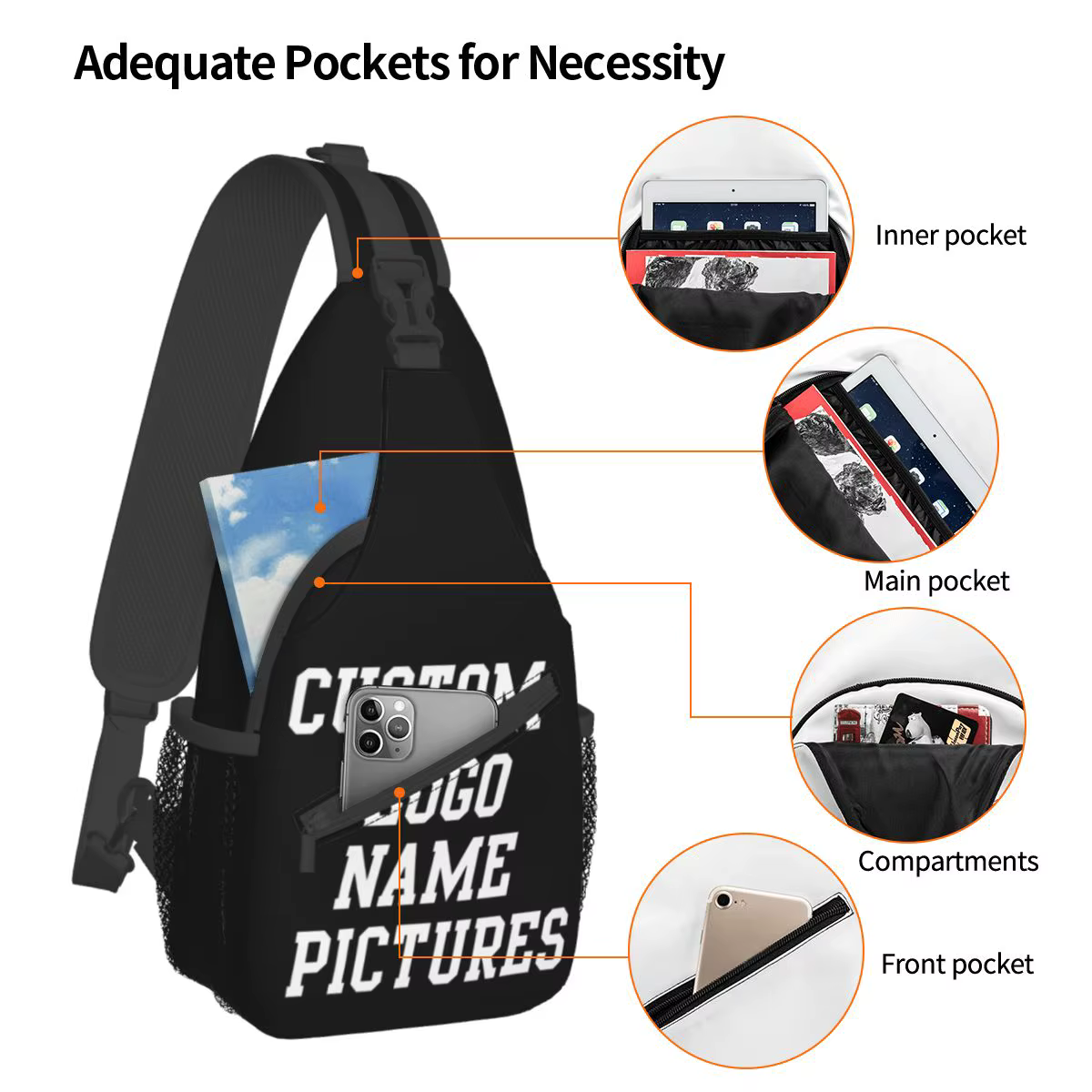 Sac à Sangle Personnalisé avec Photo et Image pour Femme