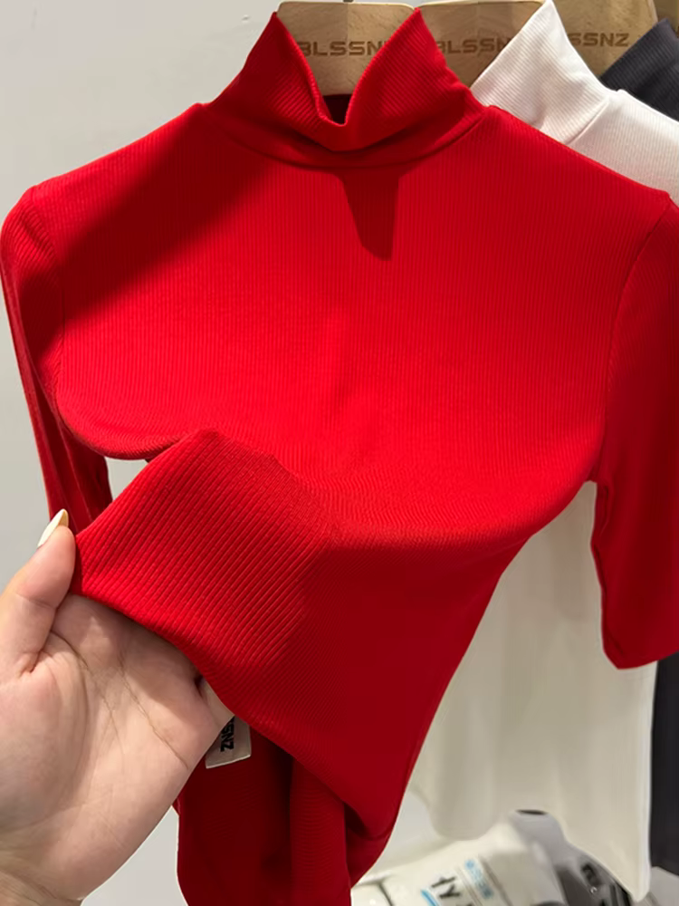 T-shirt basique femme 2026 à col roulé