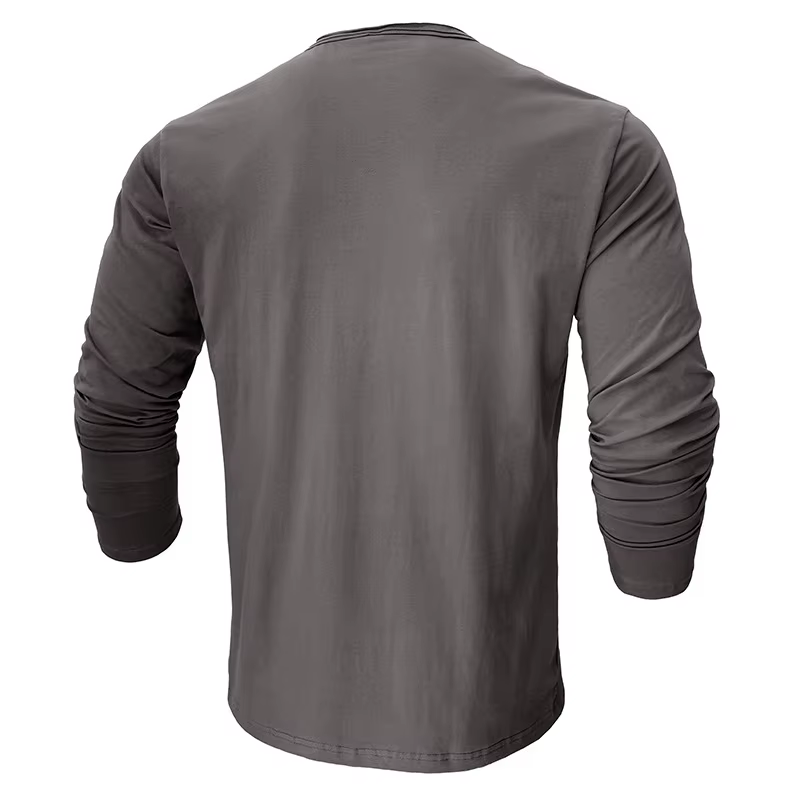 T-shirts à manches longues et col rond pour hommes