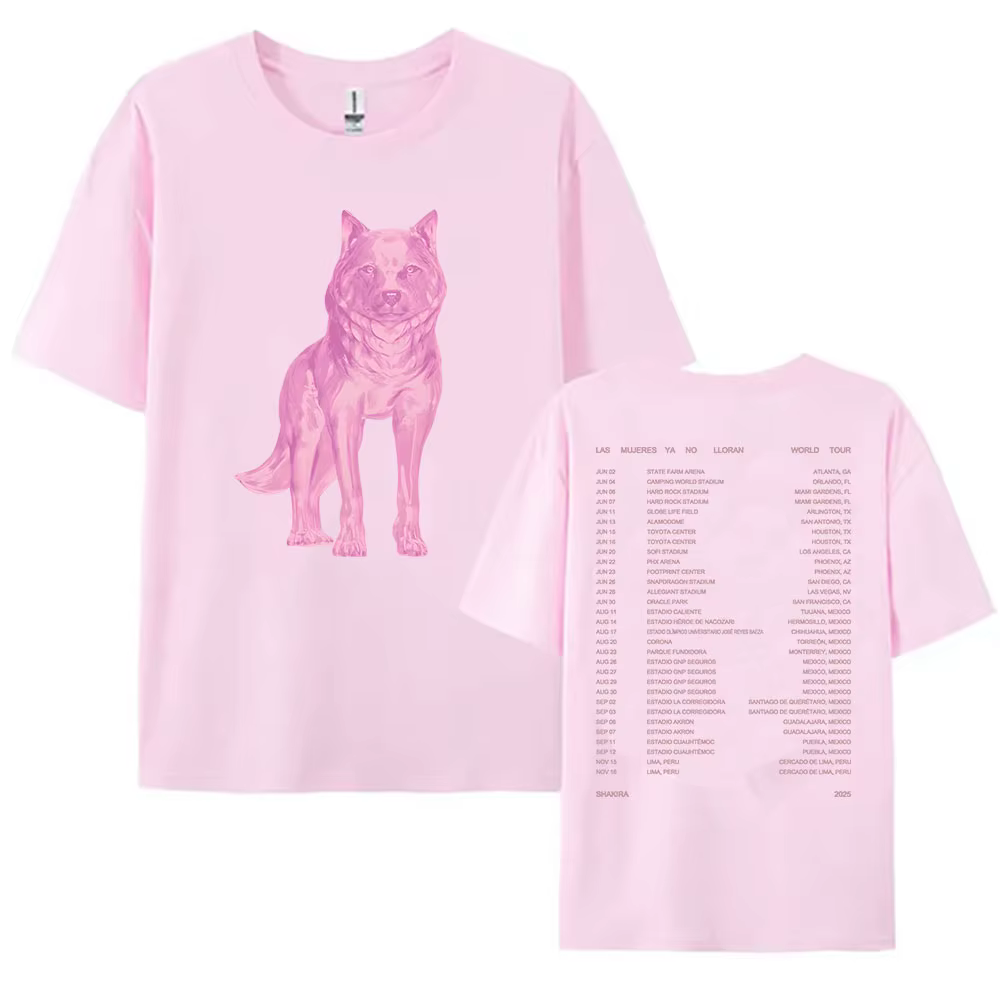 Isabel Tee Las Mujeres Ya No Lloran World Tour 2025 t-shirts Shakira chanteur impression T-shirt coton femmes à manches