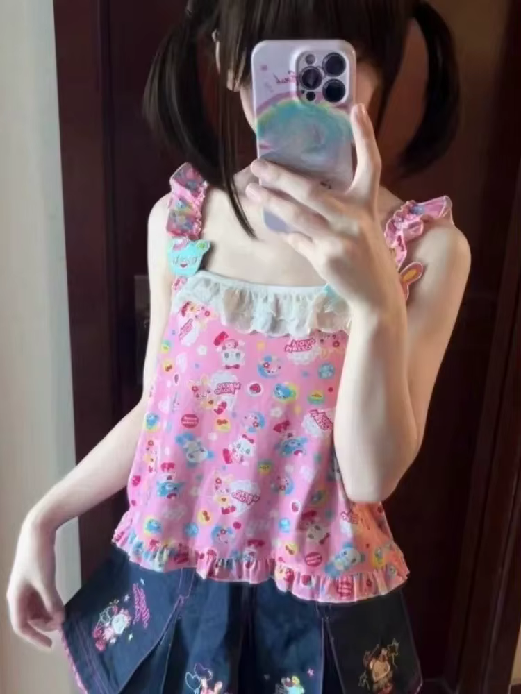 Débardeur japonais Kawaii Lolita pour femmes