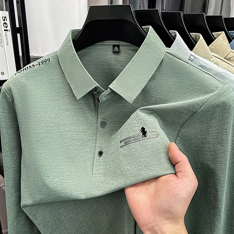 Polo à manches longues pour homme avec logo imprimé