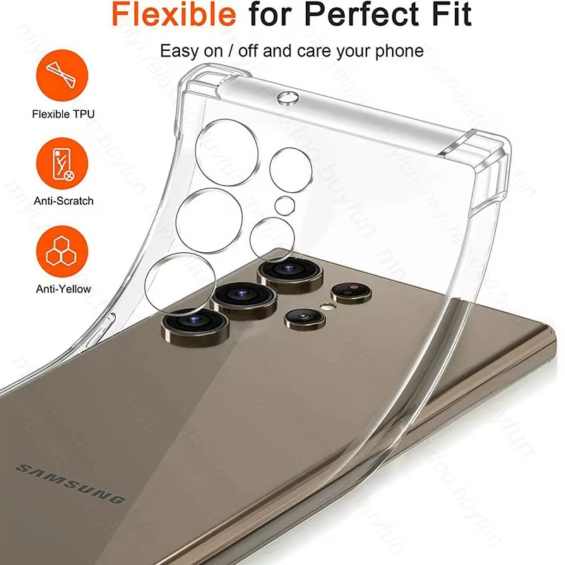 Coque transparente en TPU souple S25Ultra pour Samsung Galaxy S25 S26 Ultra S25+ S26+ S26 Plus S26Ultra, antichoc et transparente