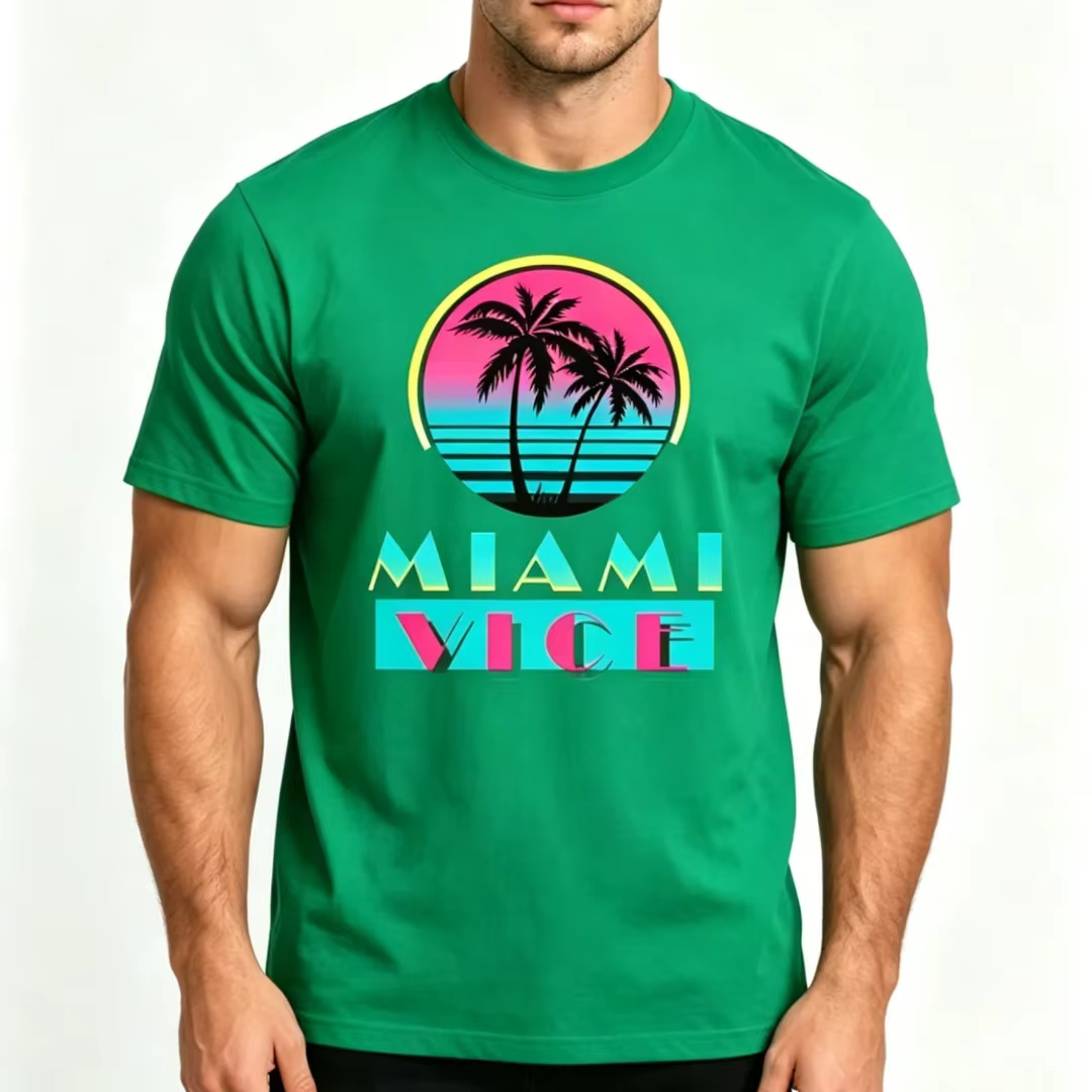 T-shirt tendance pour homme avec motif palmier