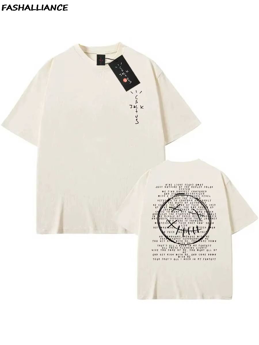 2025 Cuctus Jack Merch 100% coton Hip Hop t-shirt pour hommes femmes Utopia été Streetwear Vintage
